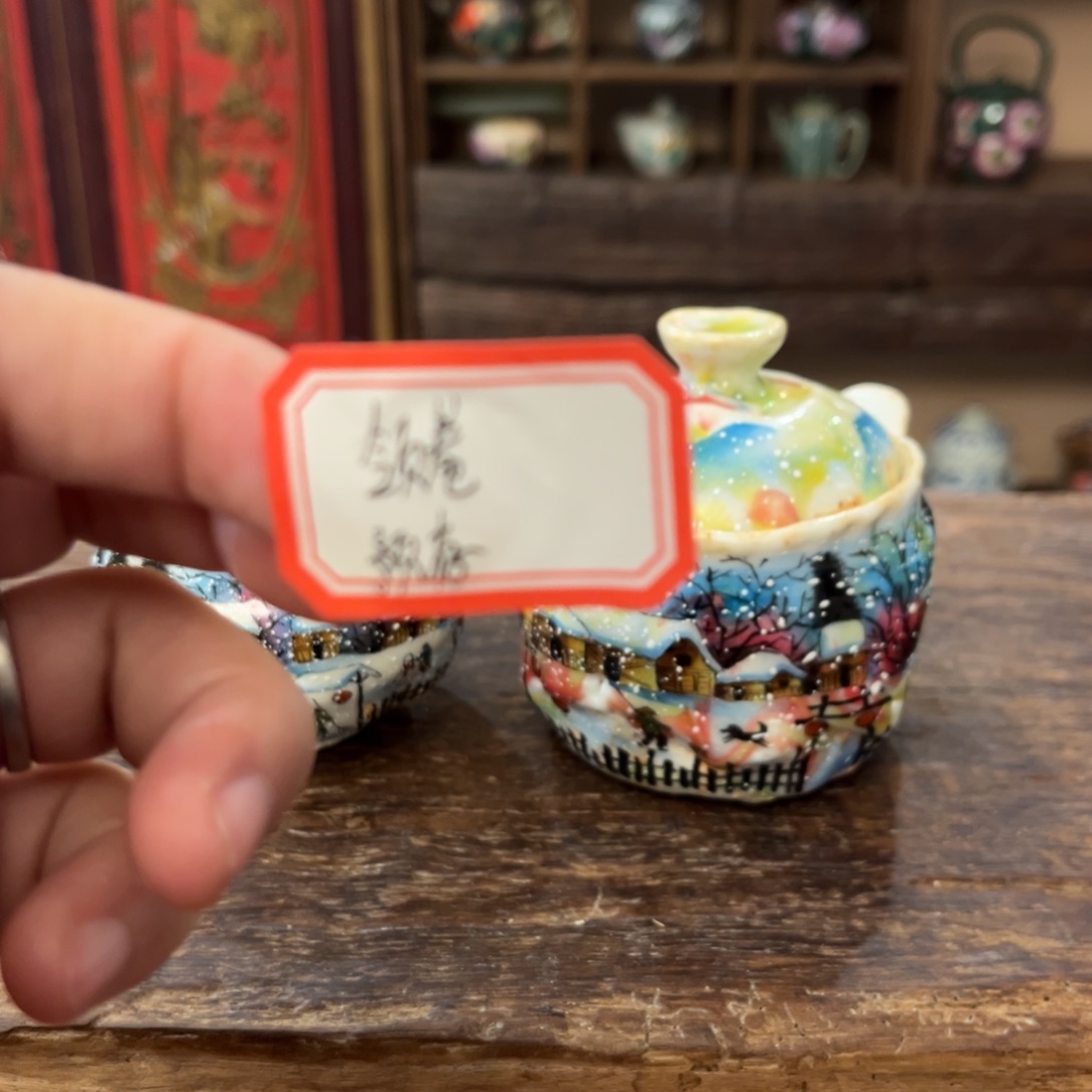 小***女柴烧手工手绘陶瓷