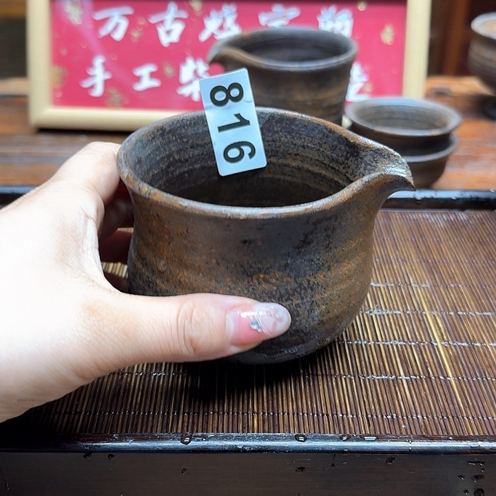 纯手工制作粗陶茶具