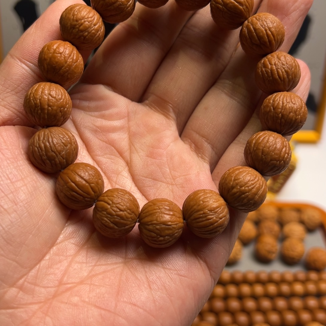 猴头核桃手串全品原皮凤羽精打底无药尺寸14+