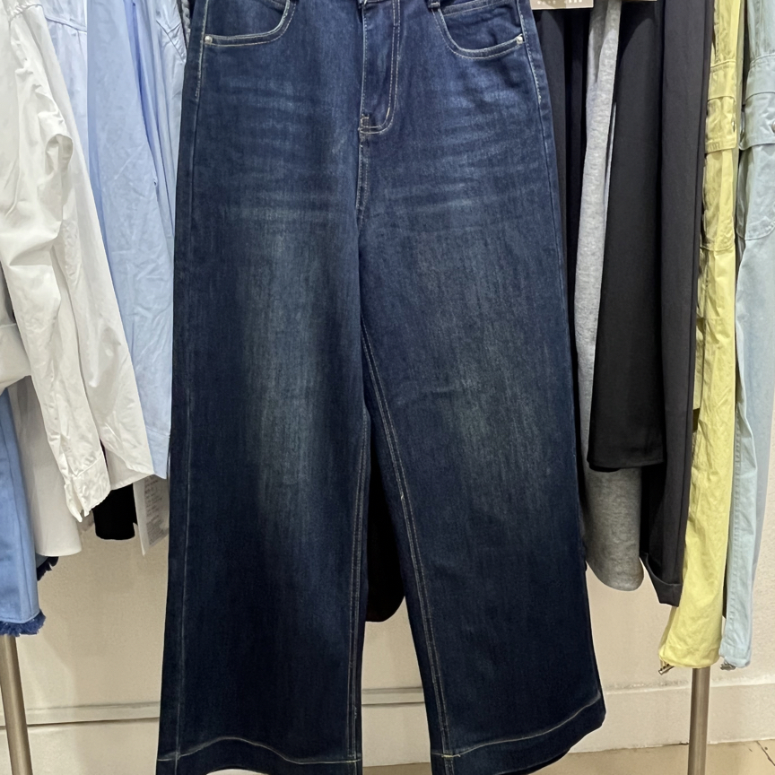 牛仔直筒裤女2025秋季新款显瘦弹力宽松阔腿裤小个子长裤