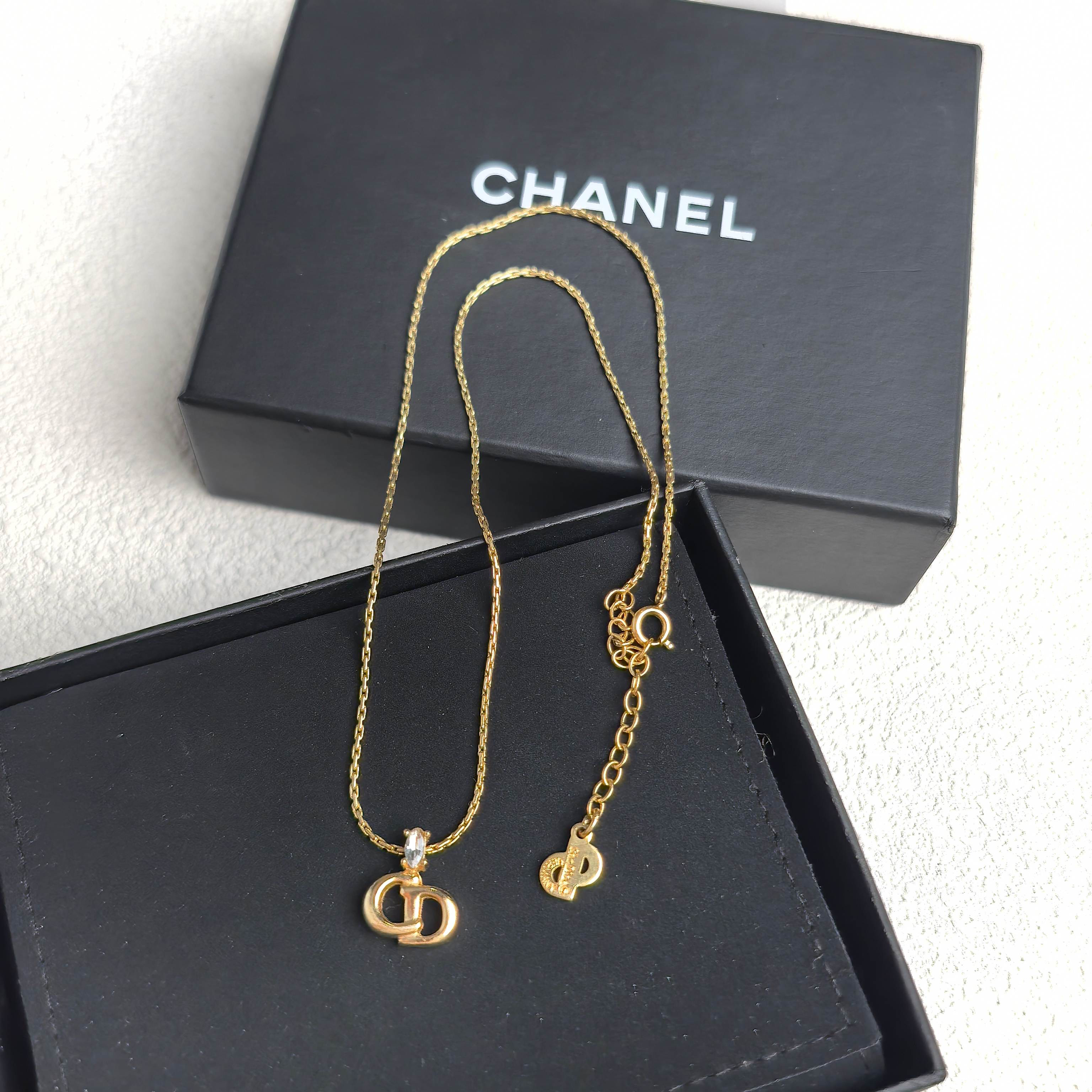 95新 DIOR/迪奥 泡泡中古Dior金色字母锁骨链