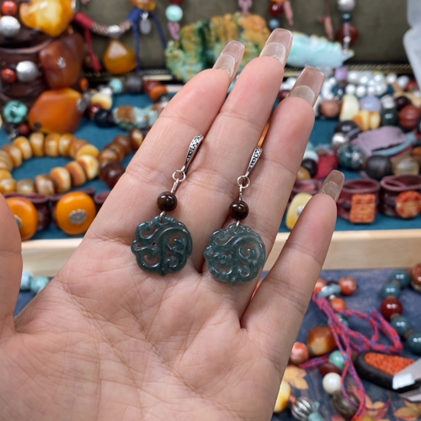 【闪购商品】翡翠耳饰未镶嵌耳环