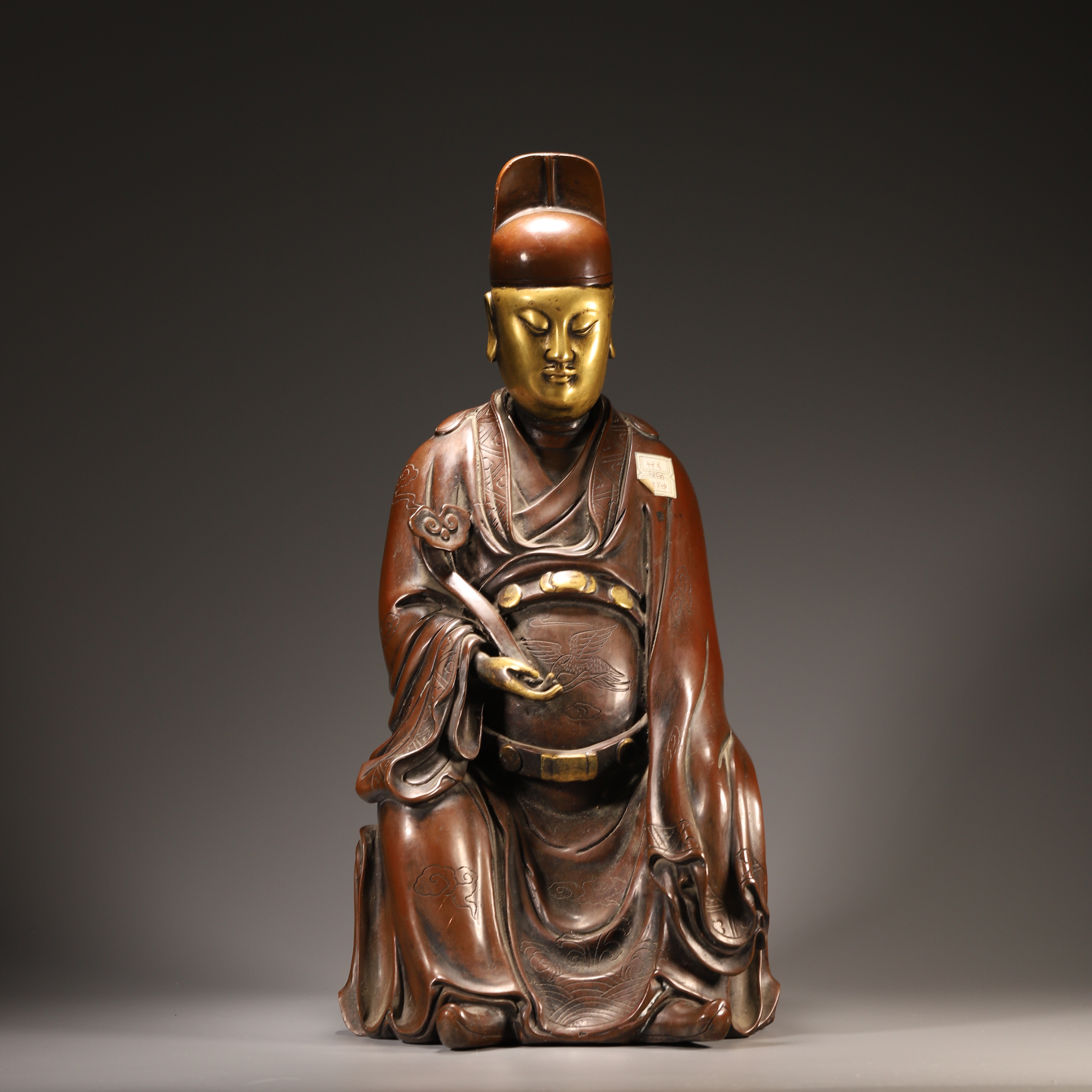 Lot28明代 铜鎏金文昌星造像