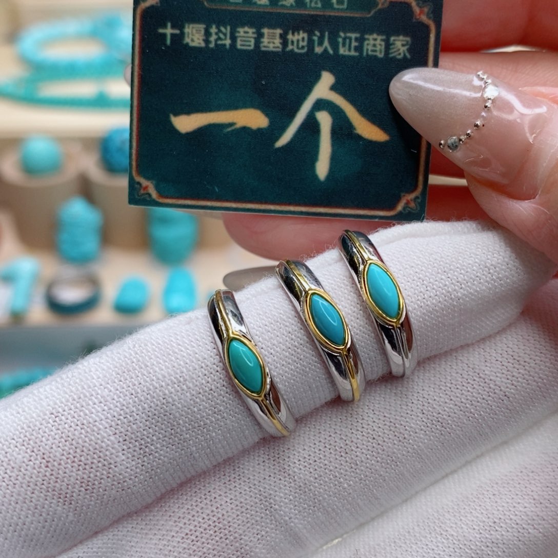 绿松石珠宝奇石银S925镶嵌