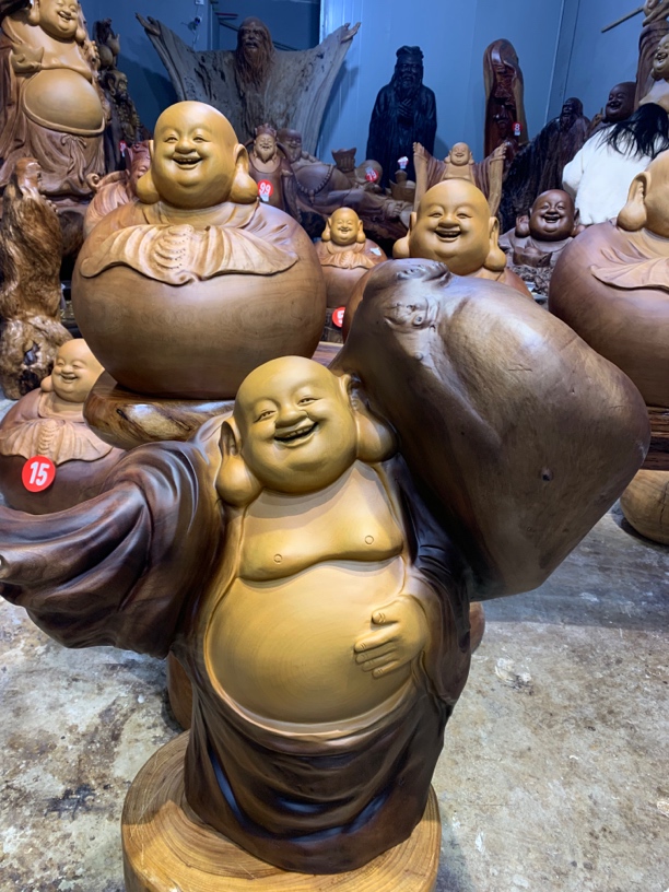 香樟木桌面摆件弥勒佛