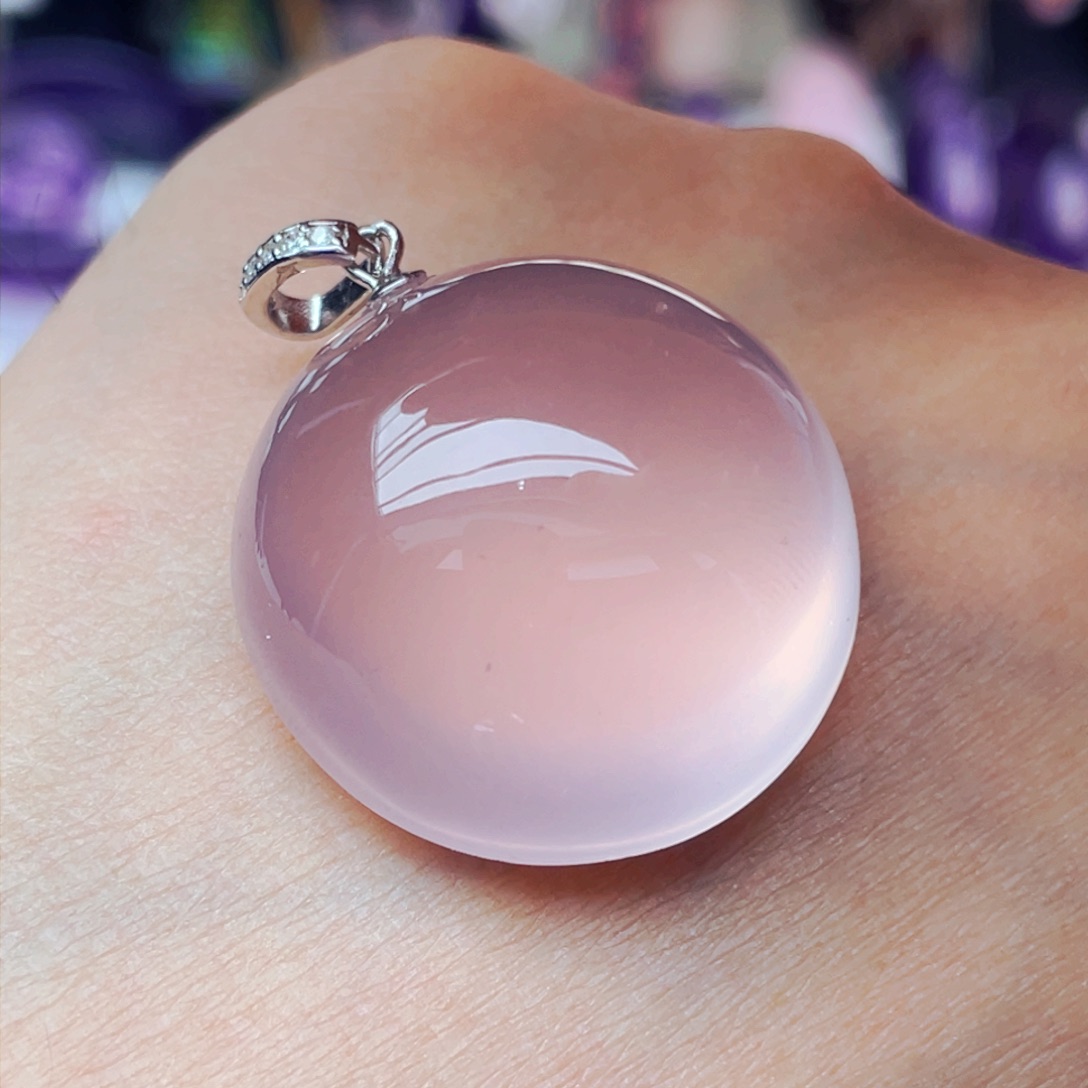 银S925镶嵌颈饰芙蓉石