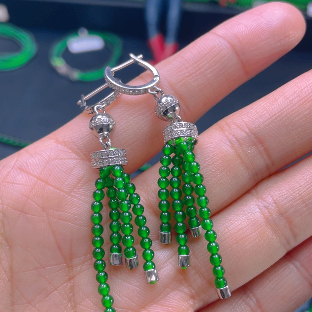 翡翠项链银S925镶嵌，1