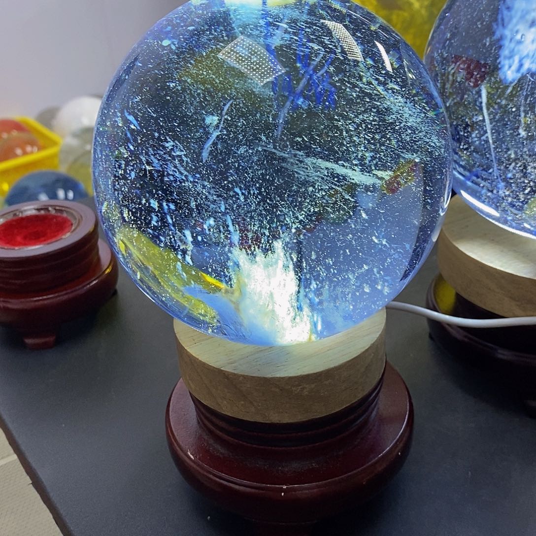 超****石材11.6厘米蓝水摆件