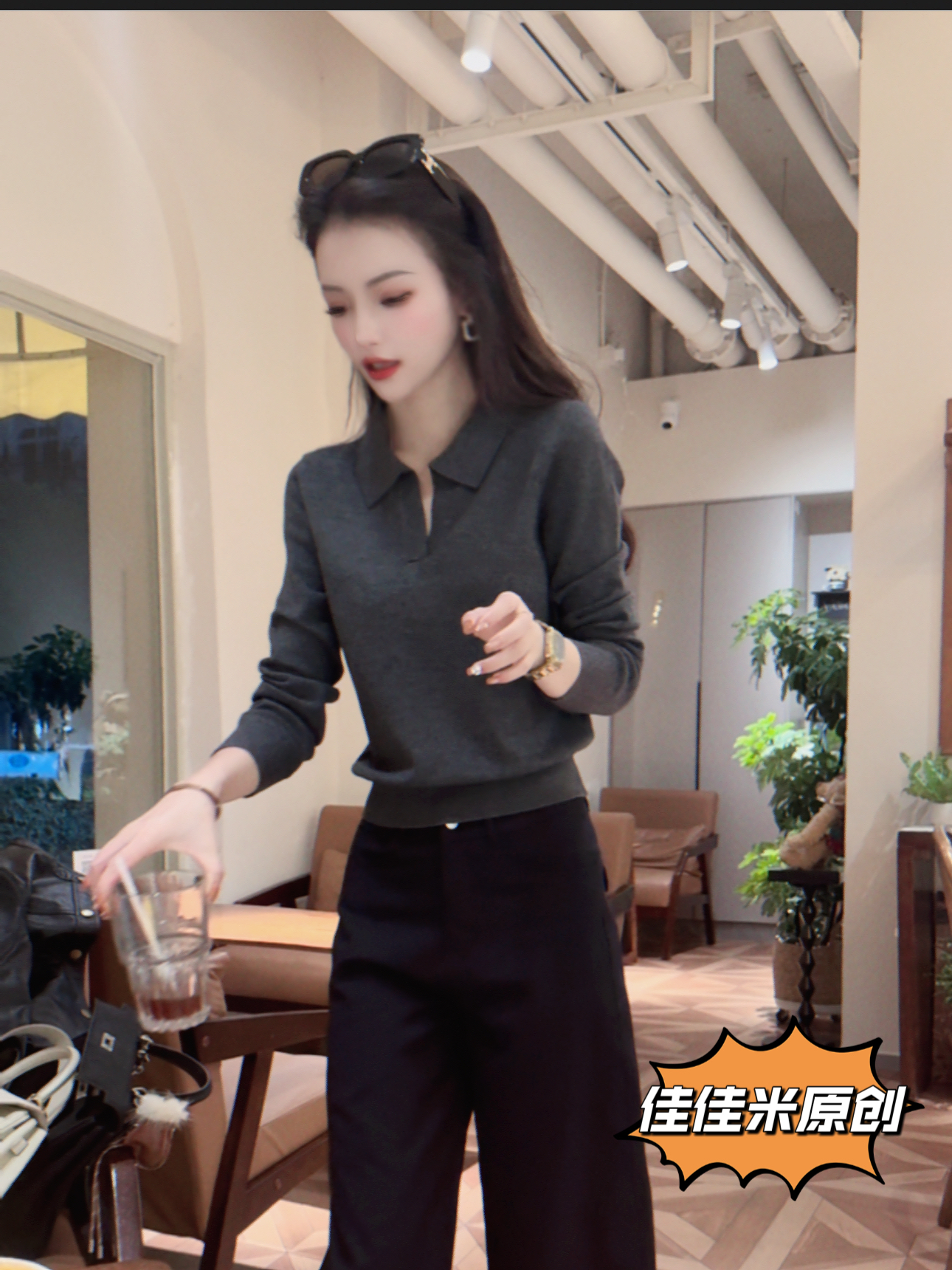 显瘦高级感气质老钱风针织女秋冬慵懒宽松上衣