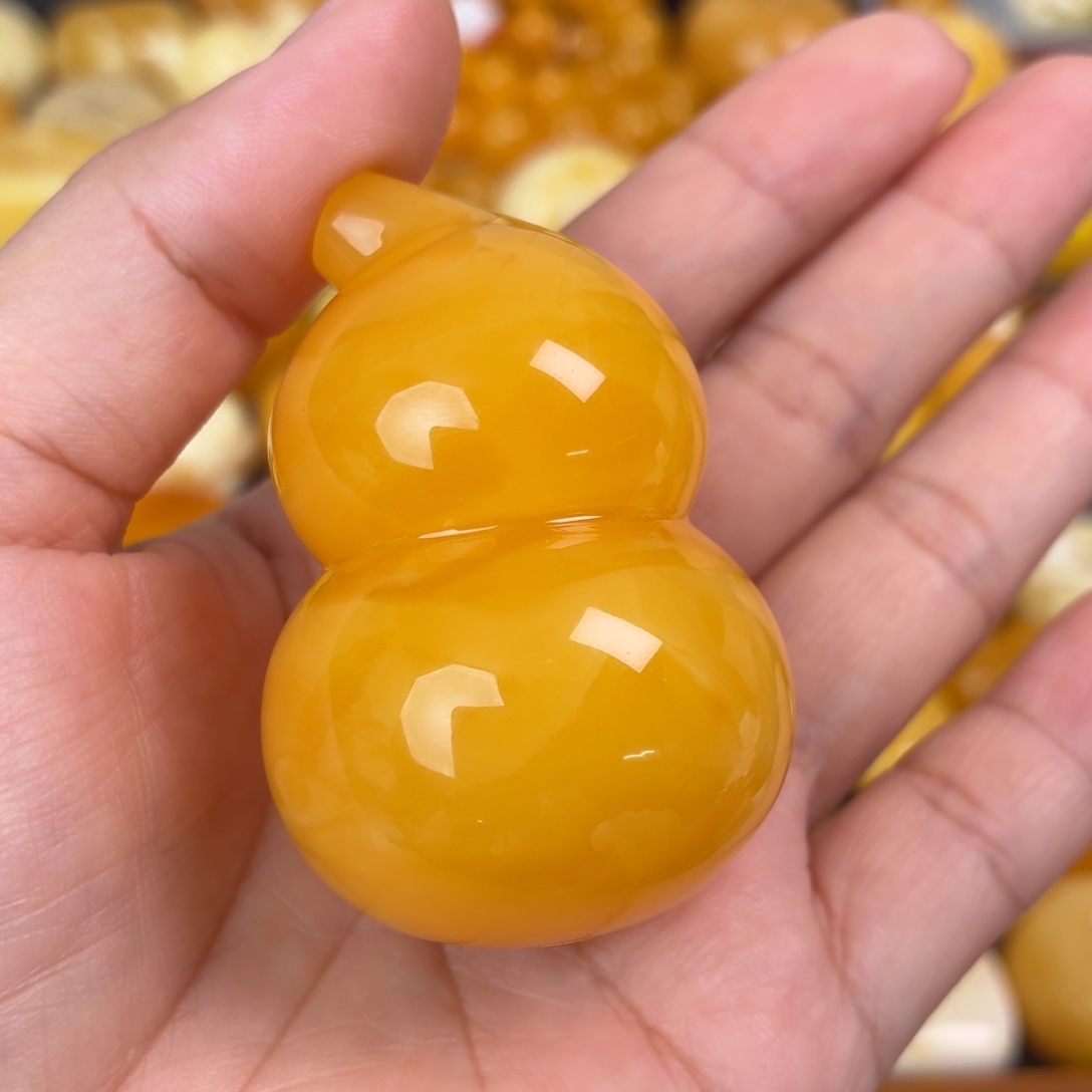 蜜蜡未镶嵌吊坠(不含链)浓蜡葫芦