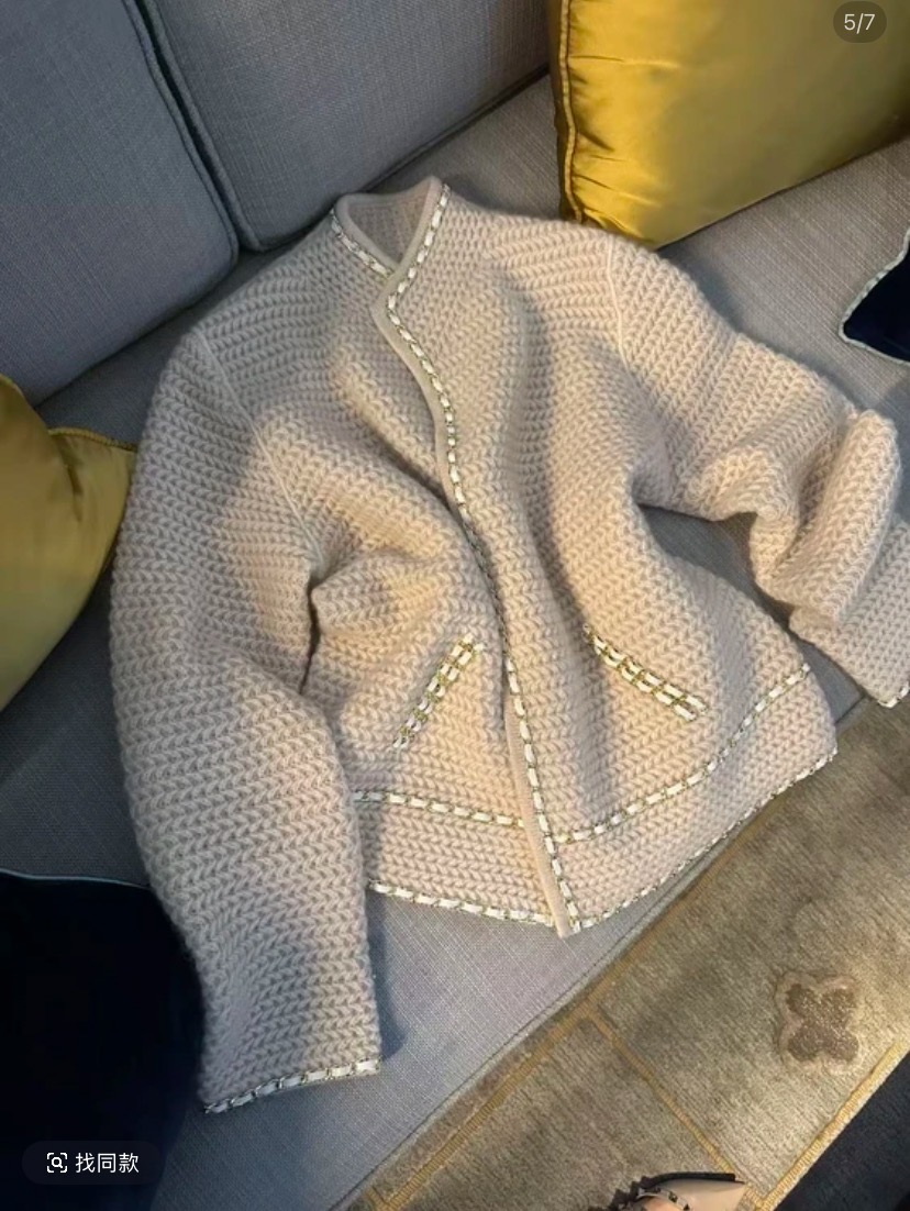 2025秋冬新款小香风短款毛衣外套