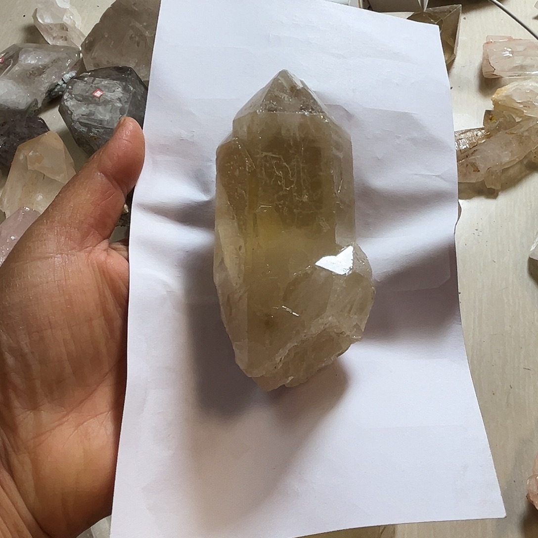 风***吹珠宝半成品黄晶未镶嵌