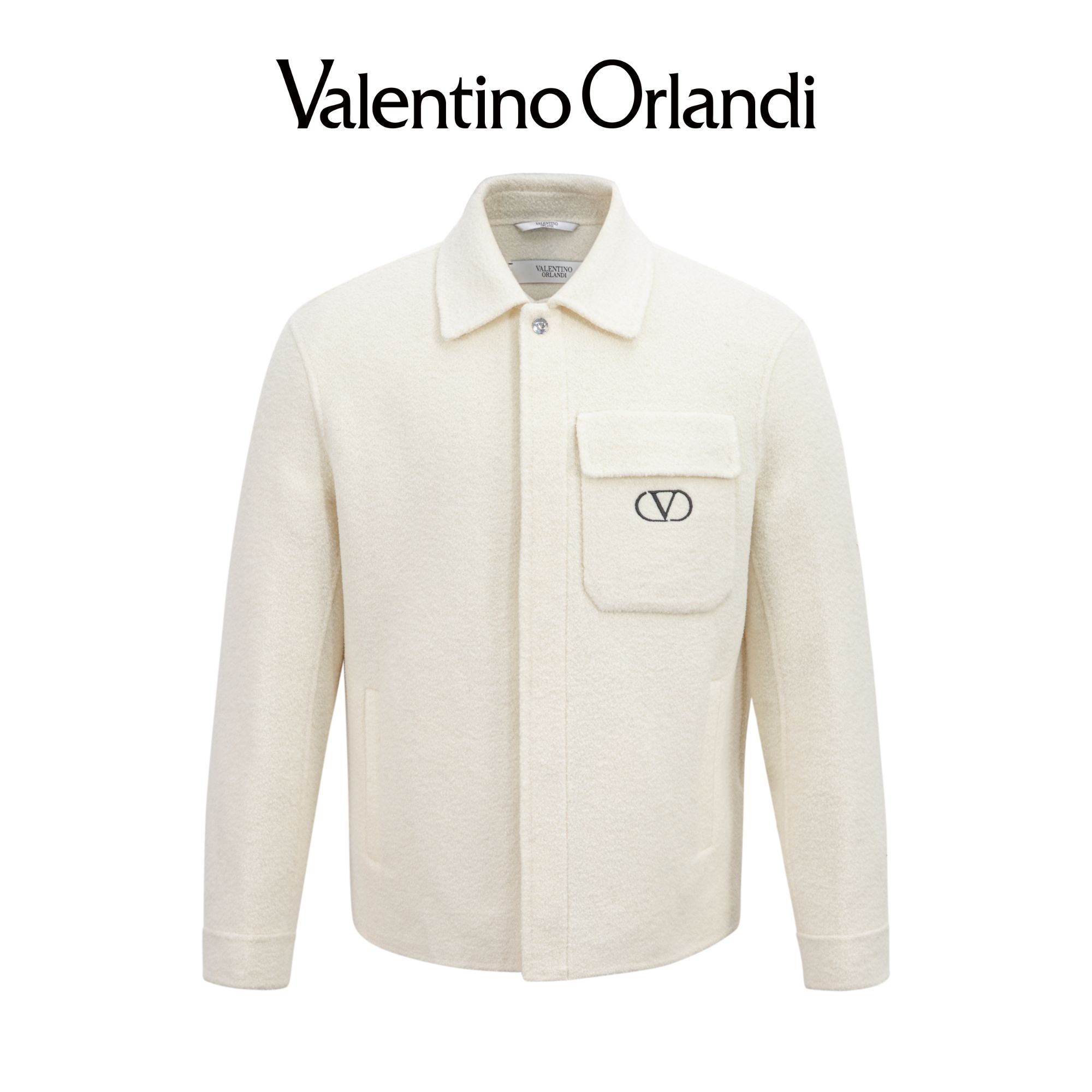 Valentino orlandi男士秋冬C版时尚休闲净版刺绣小标logo毛呢外套