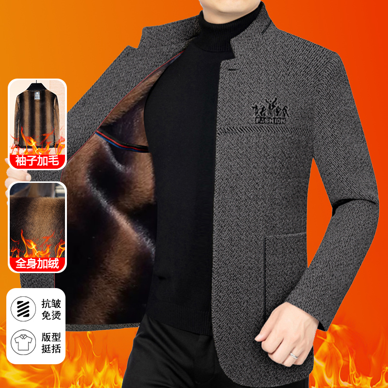 【加绒棉服/袖子选加毛款】冬季外套夹克商务保暖休闲男装外套棉衣9