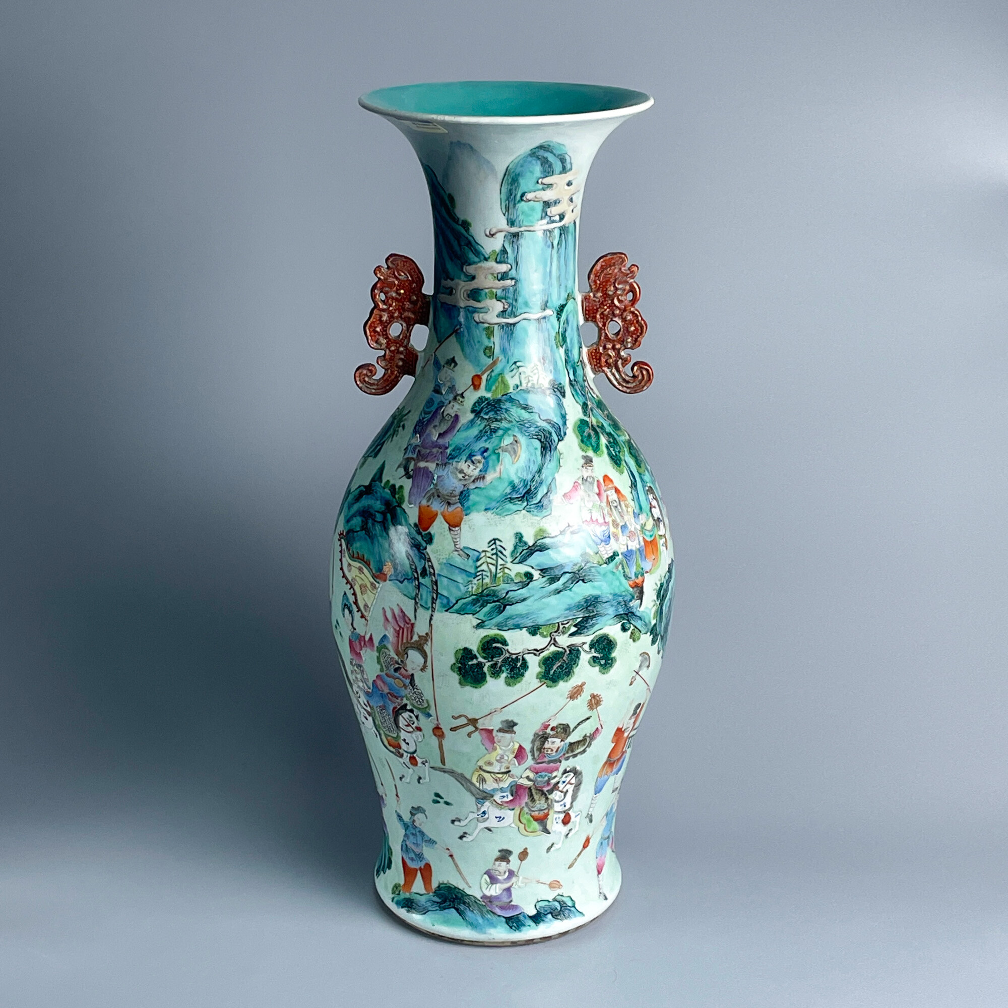 瓷器/古董乾隆人物故事纹双耳大赏瓶M25AN003279收藏/文物/绣花张