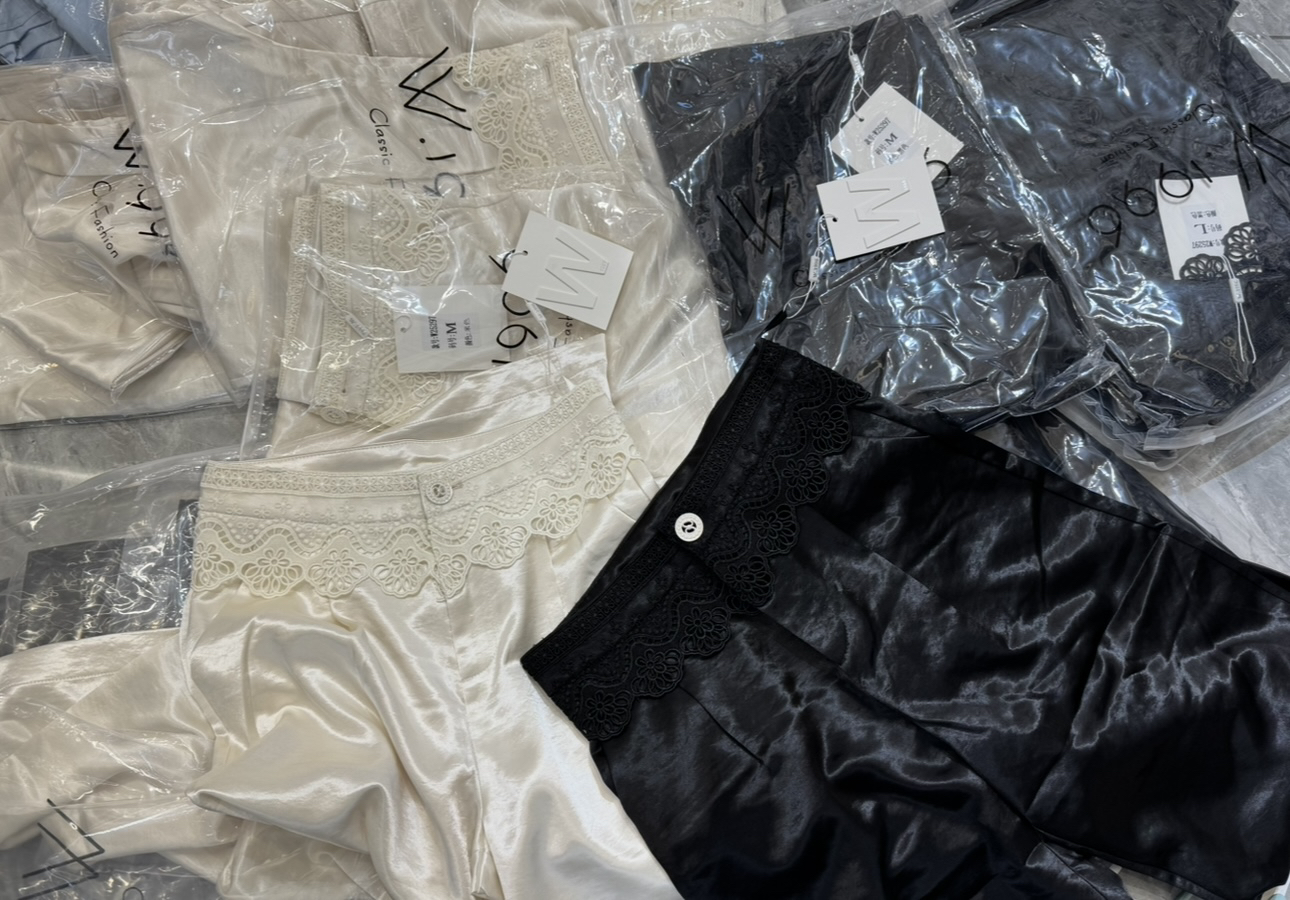 （勿拍，不退）Eleven买手店重工蕾丝腰头醋酸阔腿裤