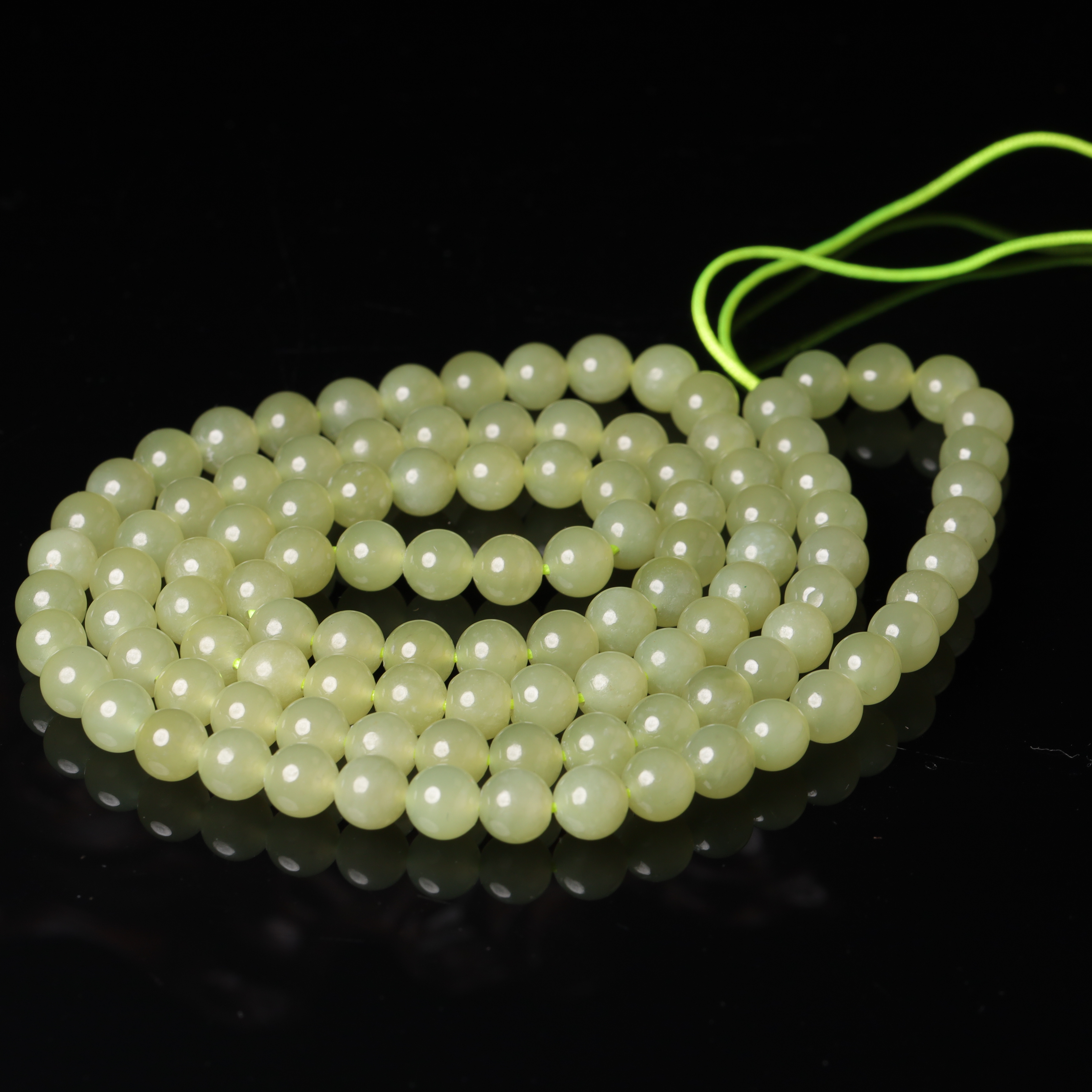 清代和田玉素珠项链-CS