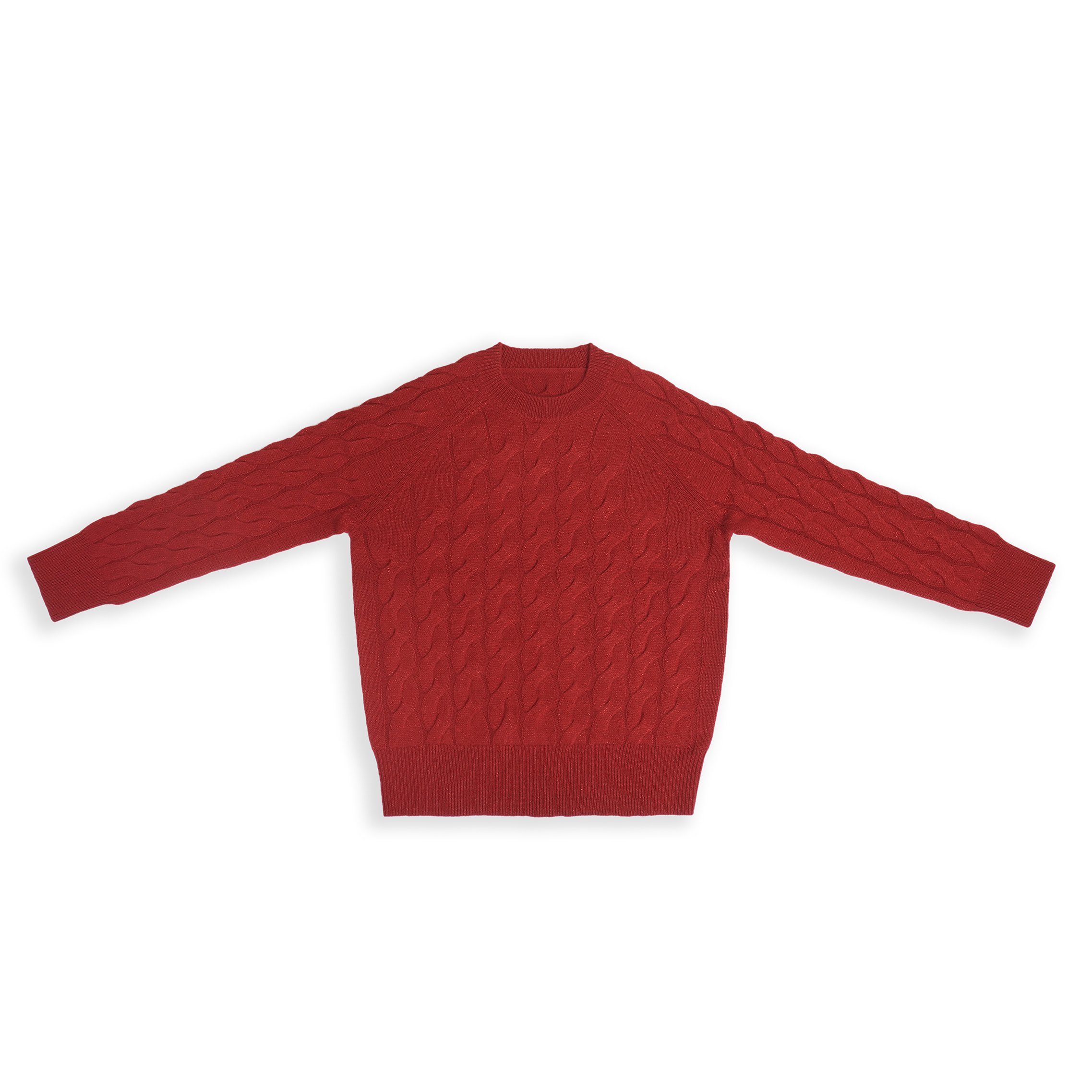 雅比那 【金丝绞花】 山羊绒圆领潮牌时尚加厚金丝复古绞花元领长袖