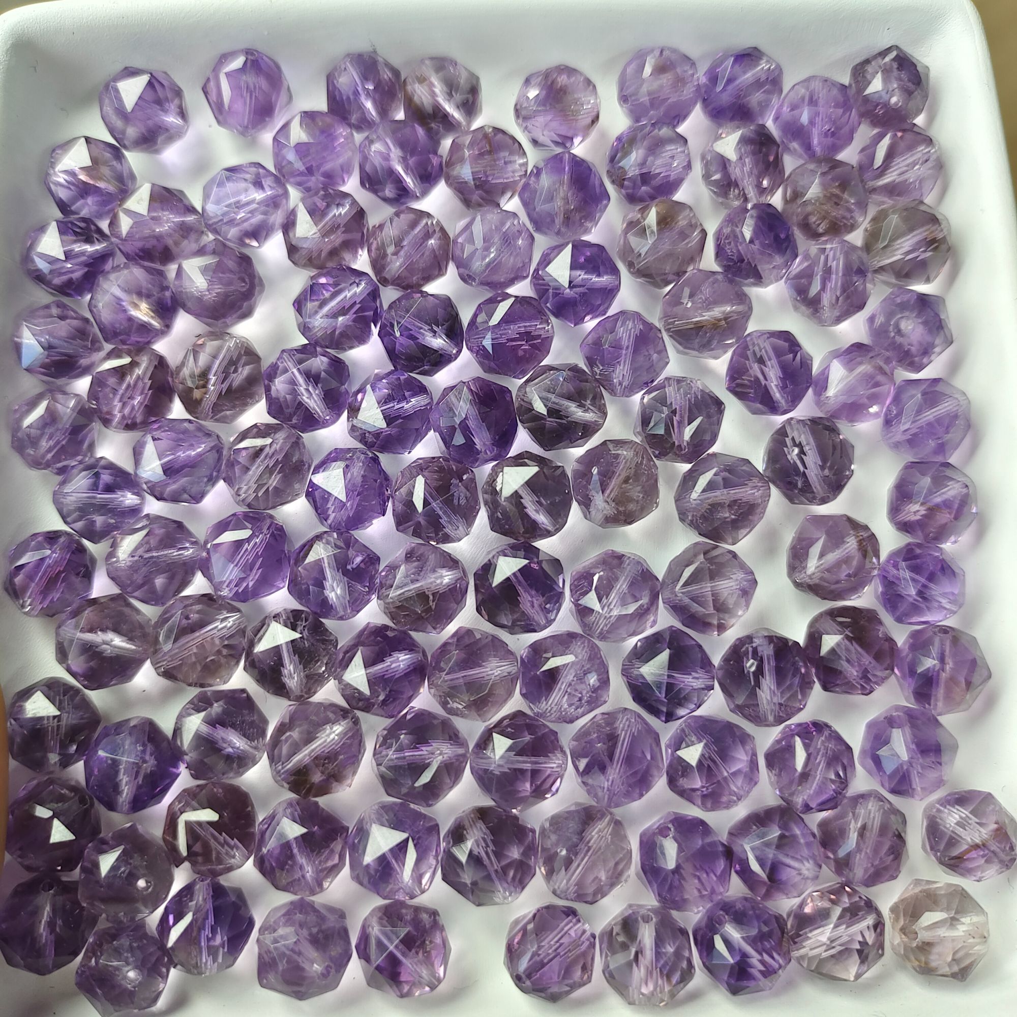 紫水晶多面钻切隔珠ZS210多样性发其一/1个