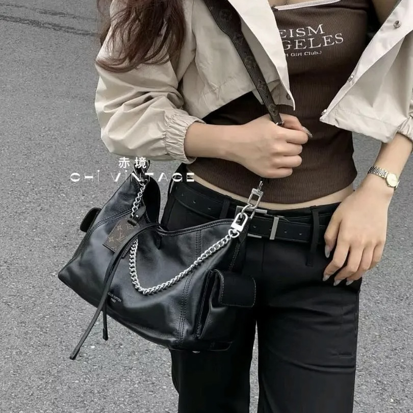 99新 LouisVuitton/路易威登 3253 黑武士carryall单肩包小号