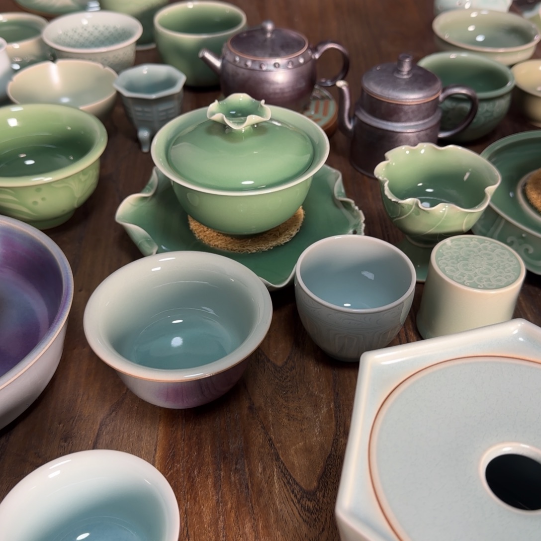 如***笔陶摆件龙泉青瓷建水