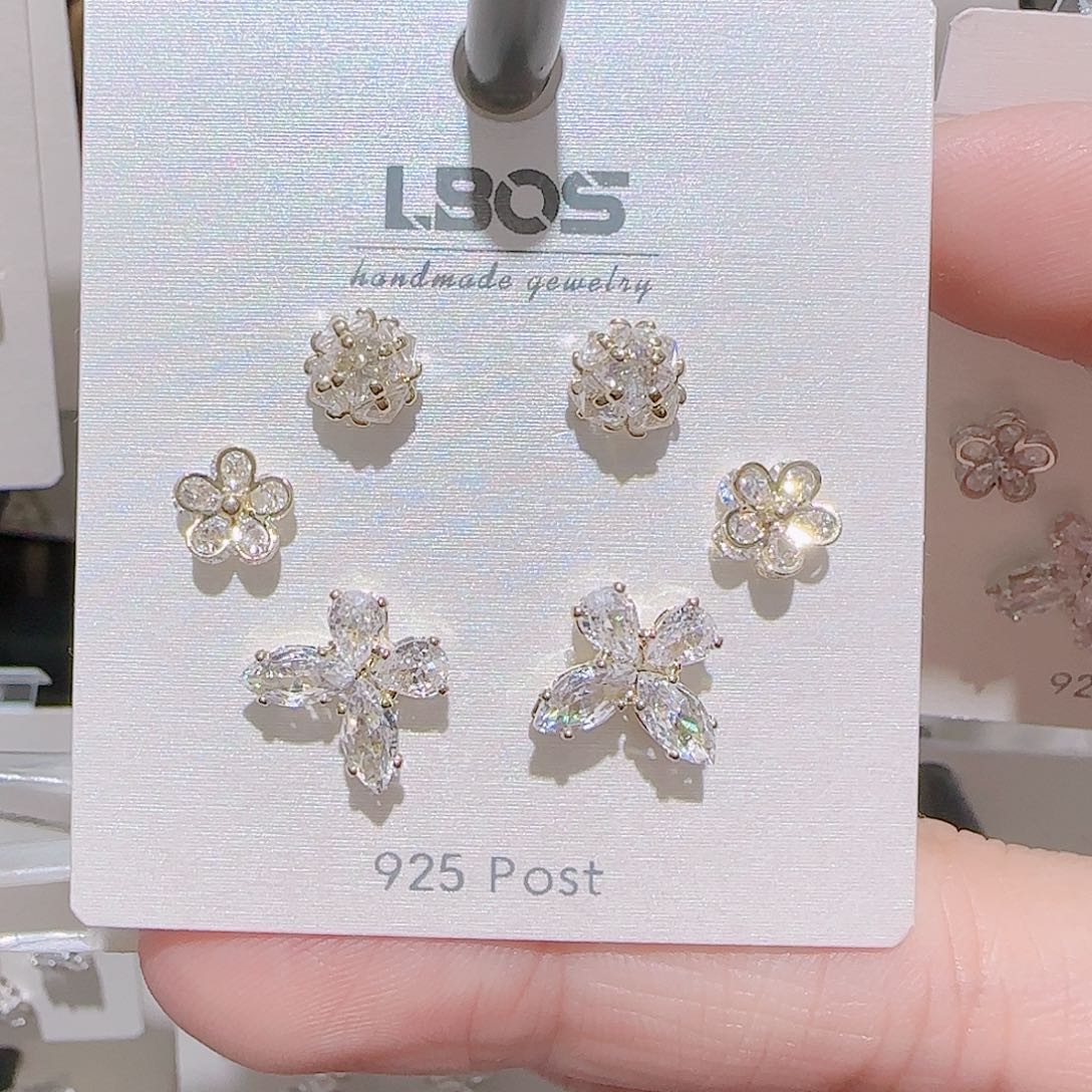 锆石铜合金925银耳环