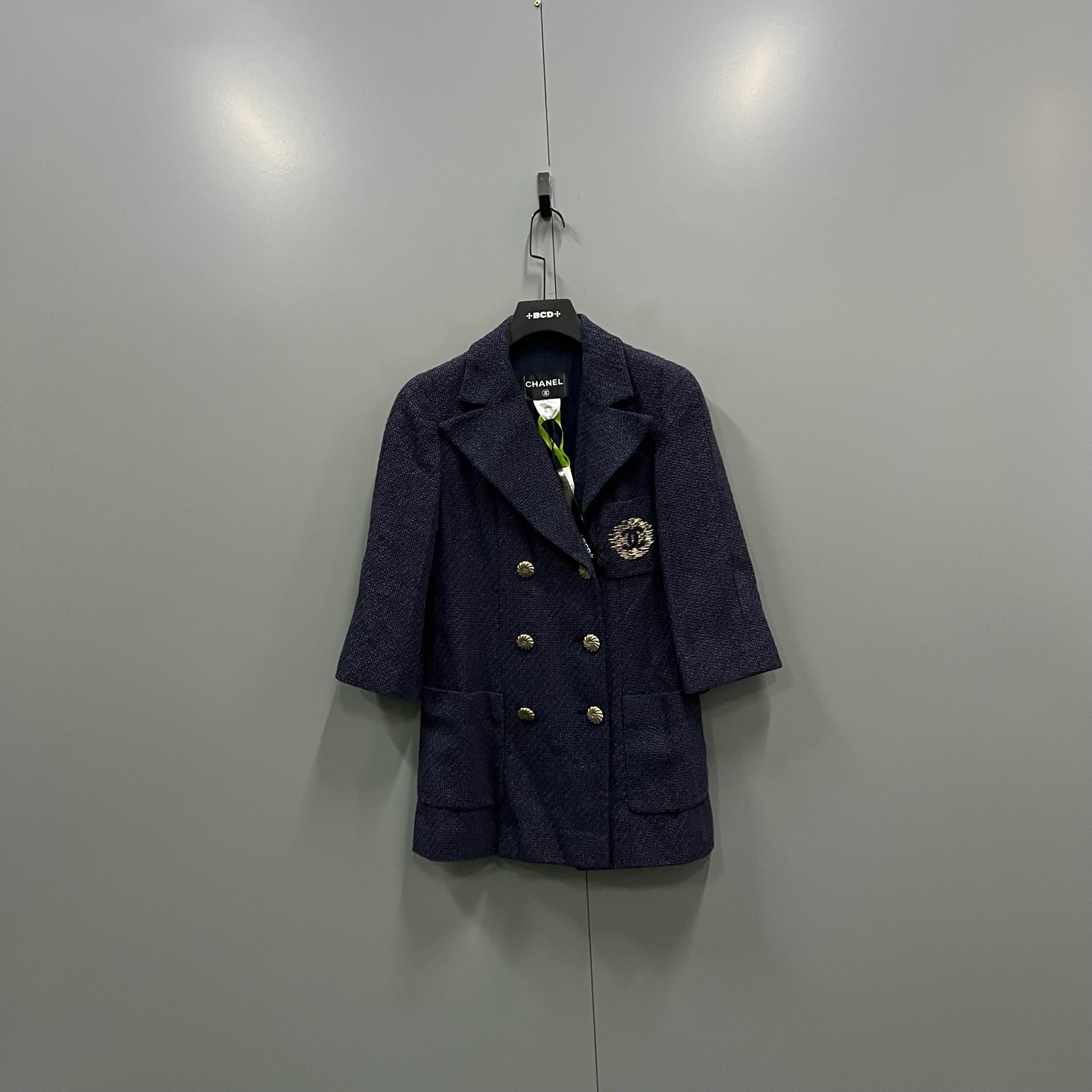 99新 Chanel/香奈儿 zt1 刺绣徽章翻领大衣 36码/610643