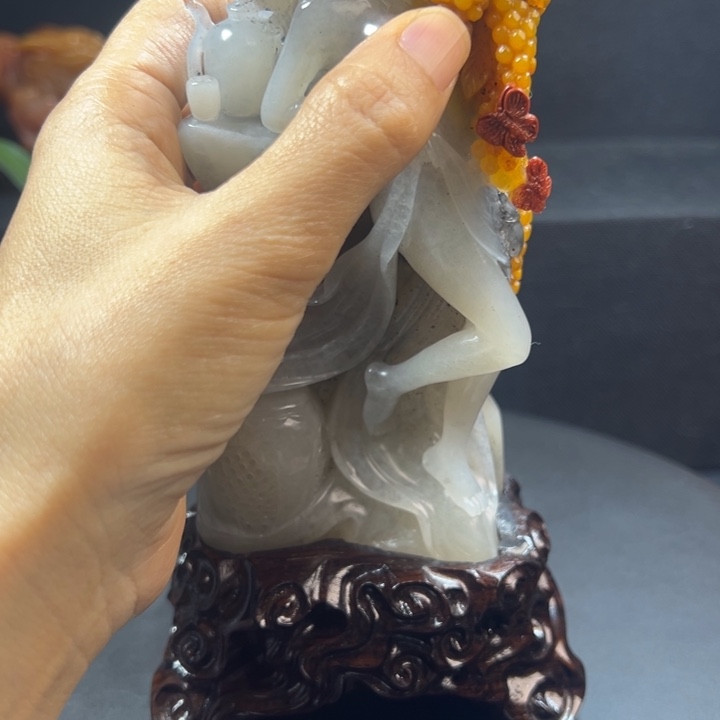 寿山石美女摆件杜陵
