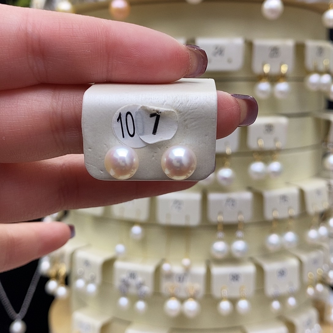 淡水珍珠耳饰银S925镶嵌