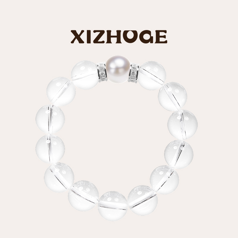 喜珠阁【classic·经典】classic 白水晶珍珠手串S925银淡水珍珠