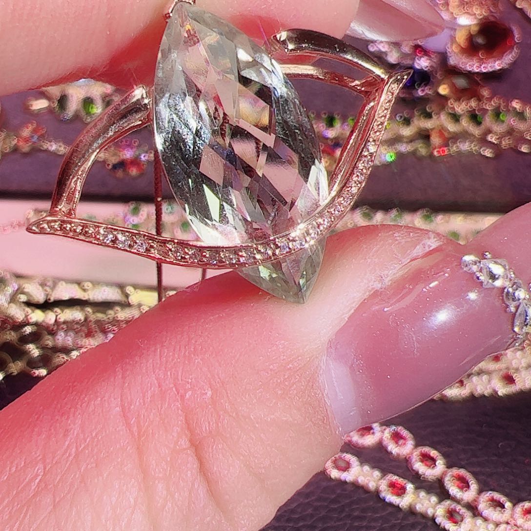 绿水晶吊坠银S925镶嵌