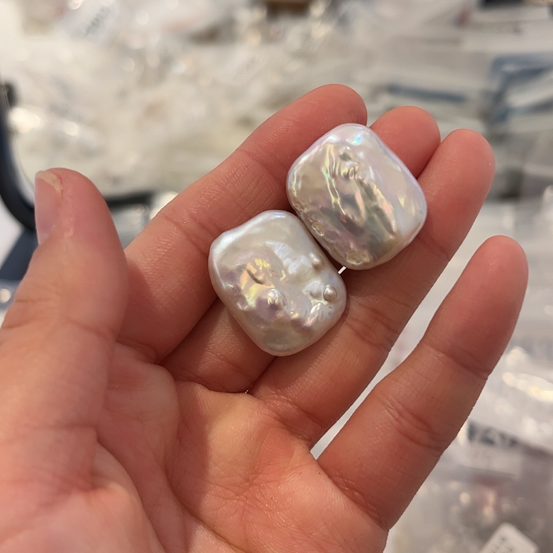 淡水珍珠耳饰银S925镶嵌