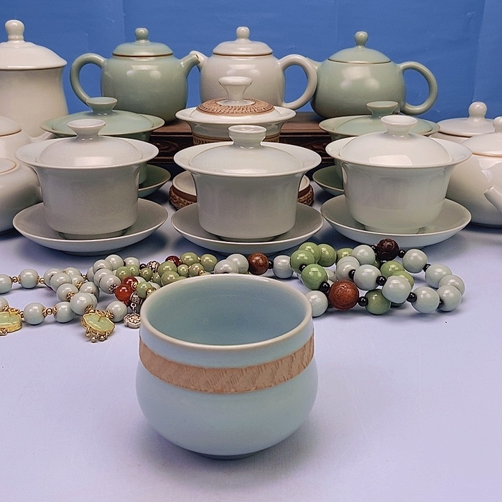 杯天蓝腰缠万贯主人杯原矿原釉原产地