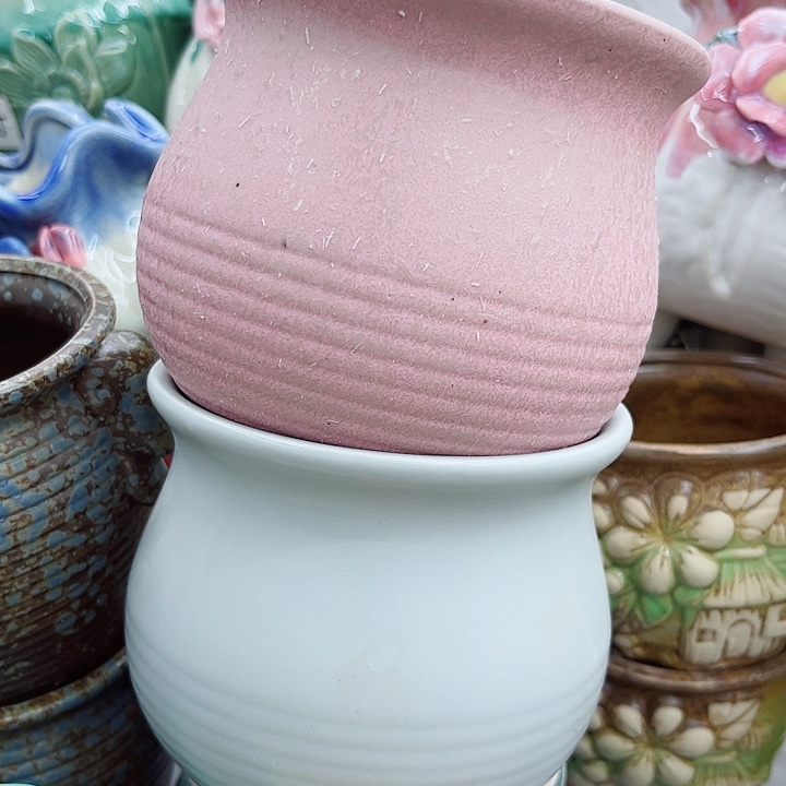 多肉绿植陶瓷花盆9.9包邮，有孔