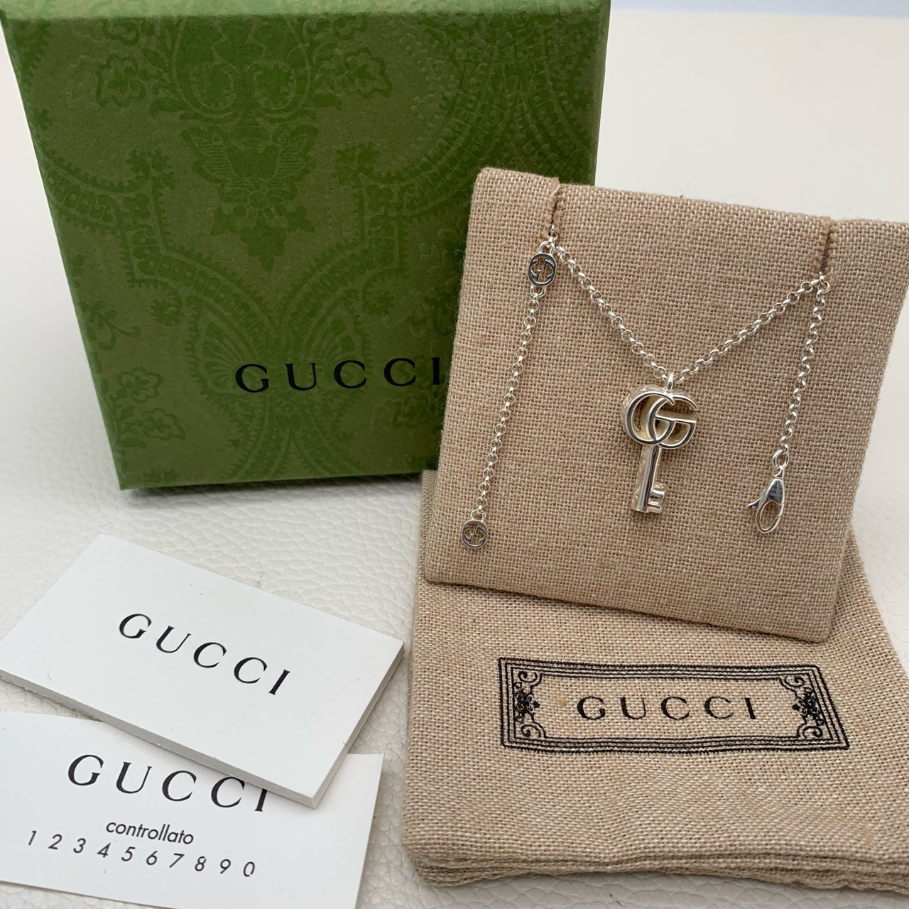 未使用 GUCCI/古驰 钥匙项链 925银饰 链长42cm