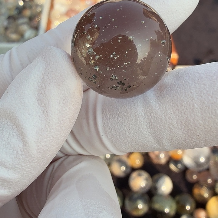 Z***e水晶珠宝半成品未镶嵌黄铜矿18.2mm定制不退换