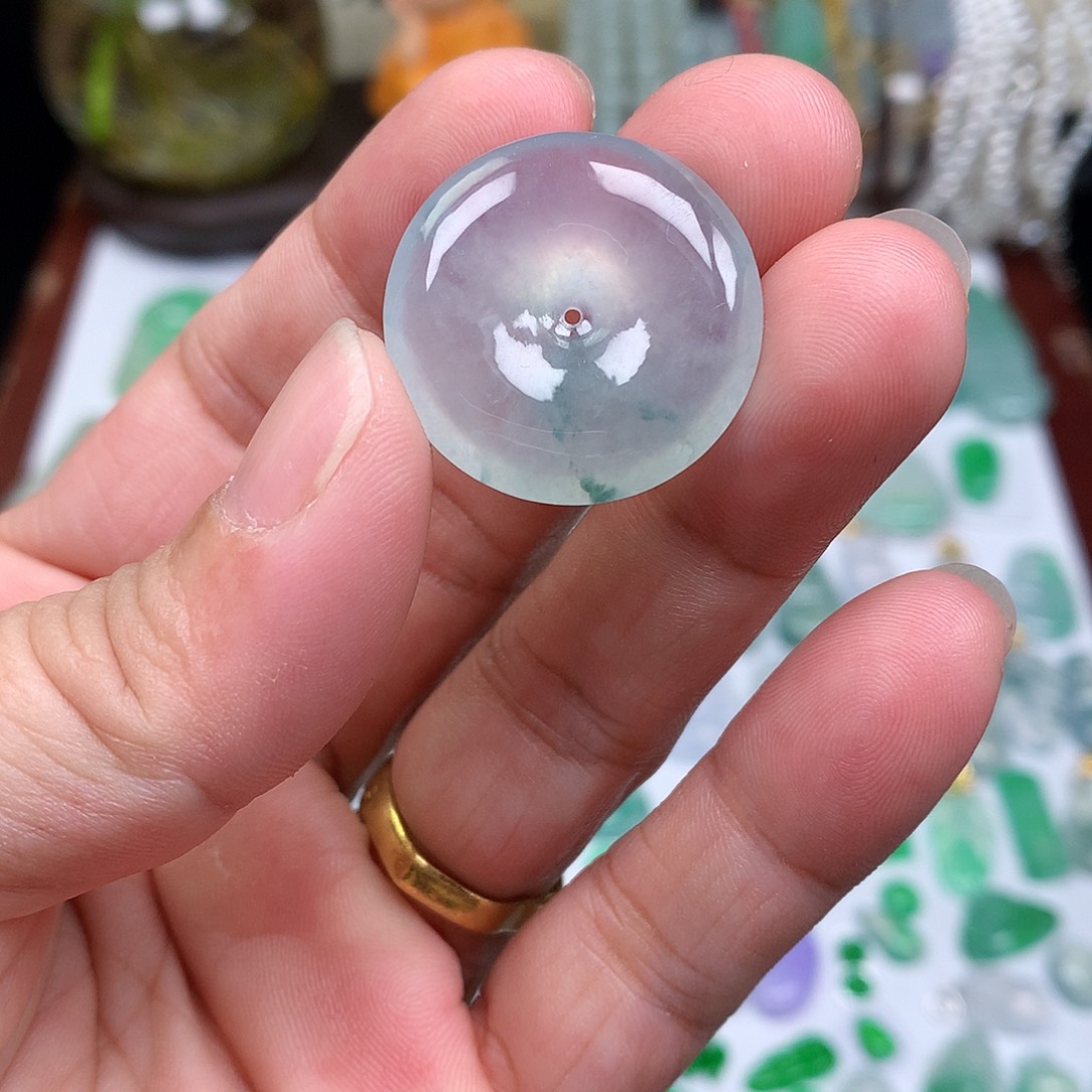 翡翠裸石缅甸天然A货翡翠冰种平安扣
