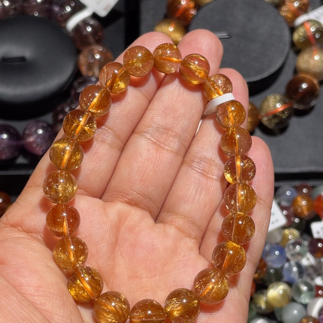 水晶手链未镶嵌金发晶手链8.5mm左右