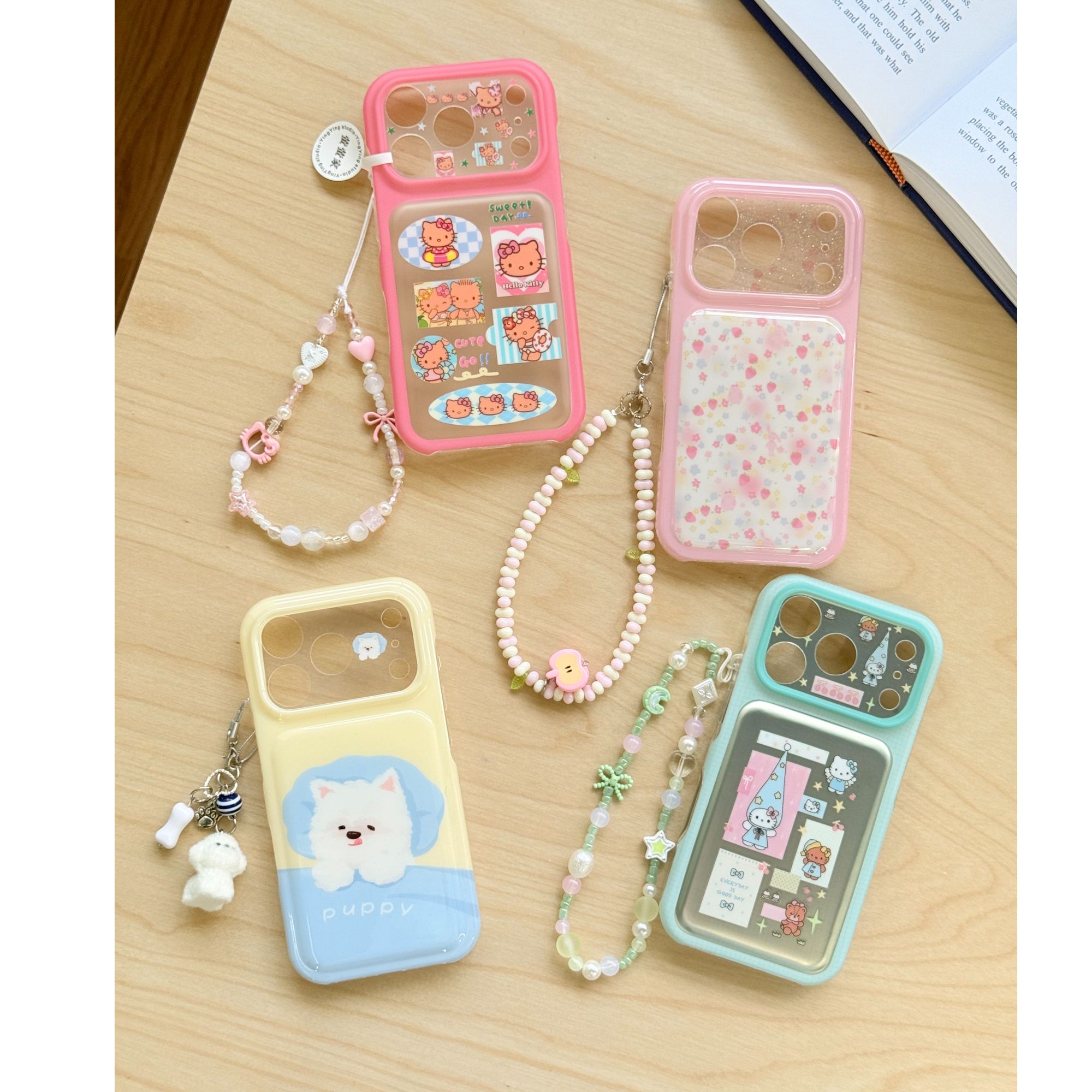 大视窗kt原田治碎花小狗手机壳适用苹果iPhone17promax包相机键