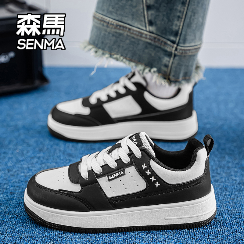 SENMA/森马休闲鞋女款夏季百搭透气潮流运动板鞋情侣厚底小白潮鞋