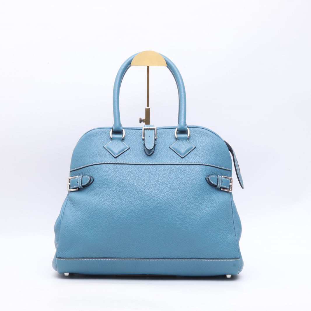 99新 Hermes/爱马仕 小花姑姑843178 75牛仔蓝 框N Atlas 35包