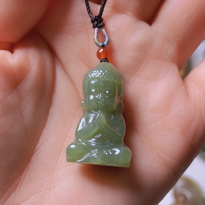 和田玉手把件未镶嵌