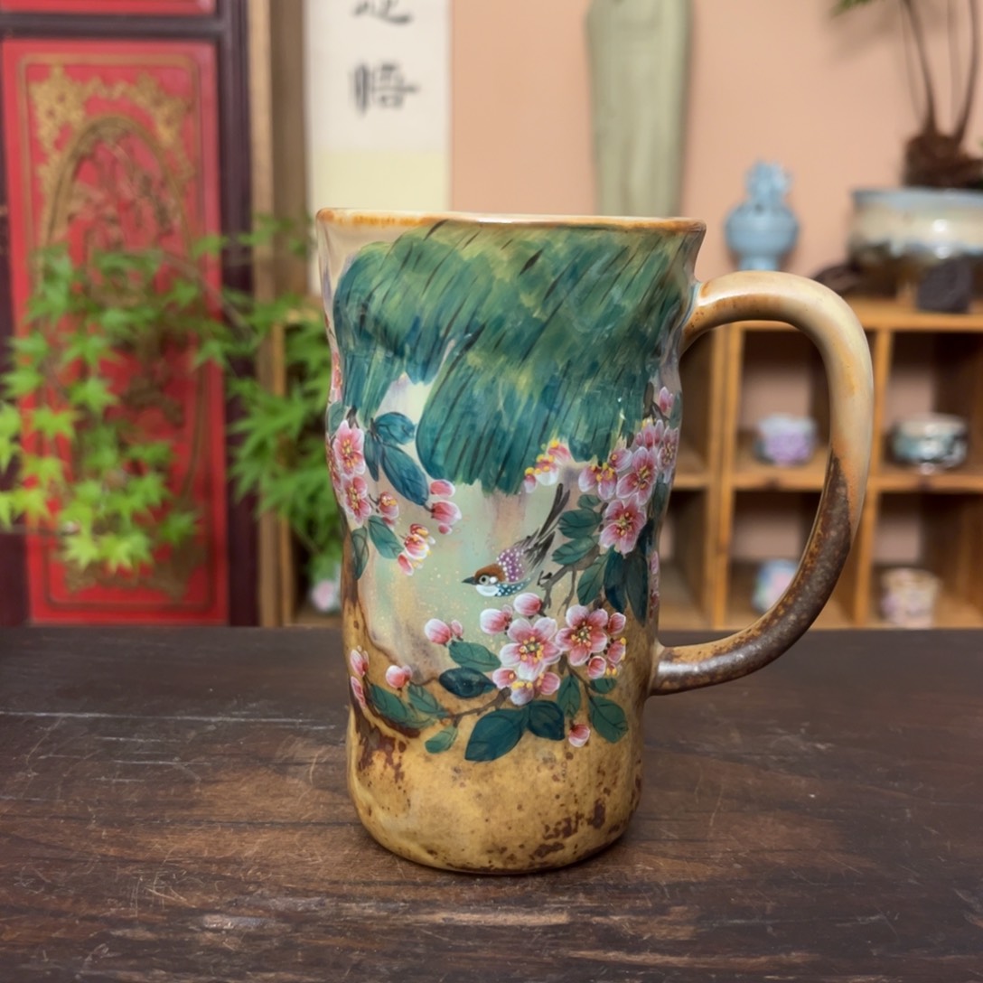 柴烧纯手工手绘陶瓷
