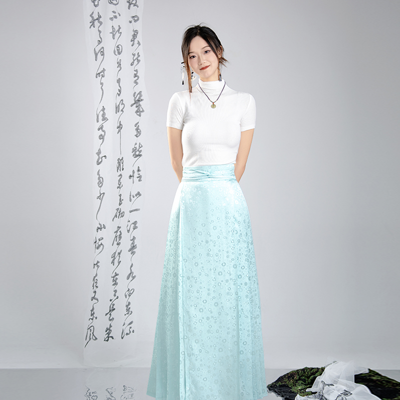 明羽织造【衔夏】新中式日常马面裙女汉服汉元素秋款a字裙