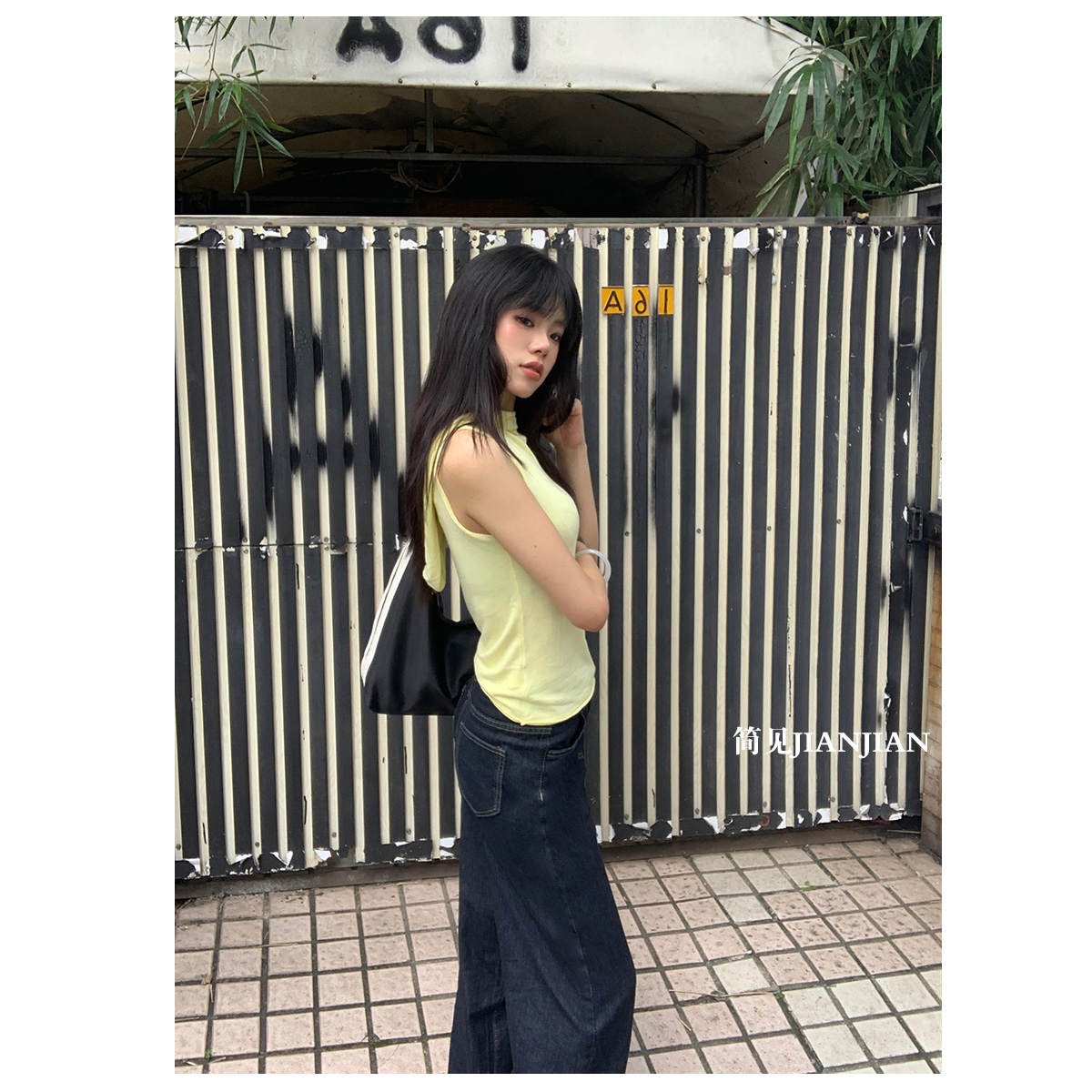 美式原牛ins风阔腿牛仔裤女百搭极简风老钱风蓝灰色加绒加厚牛仔