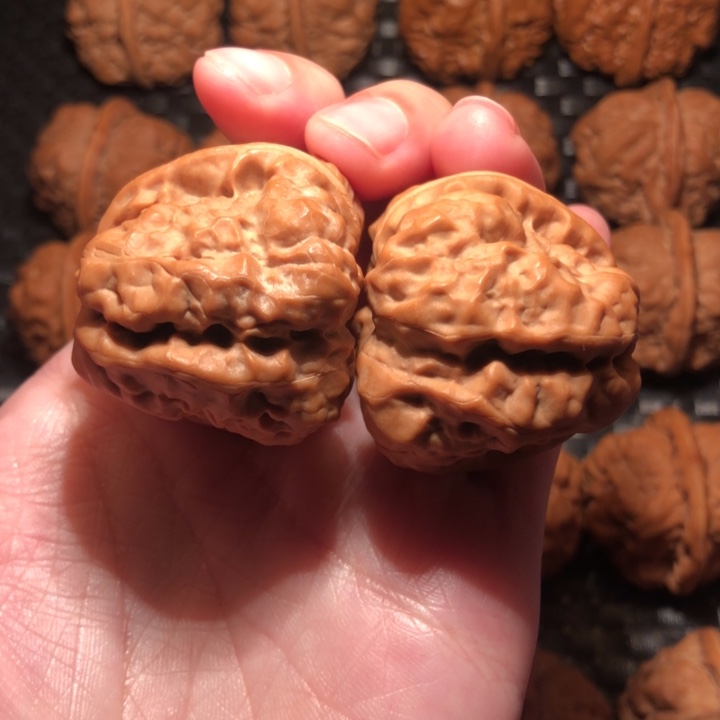 文玩核桃把件一线天四深开蛙王