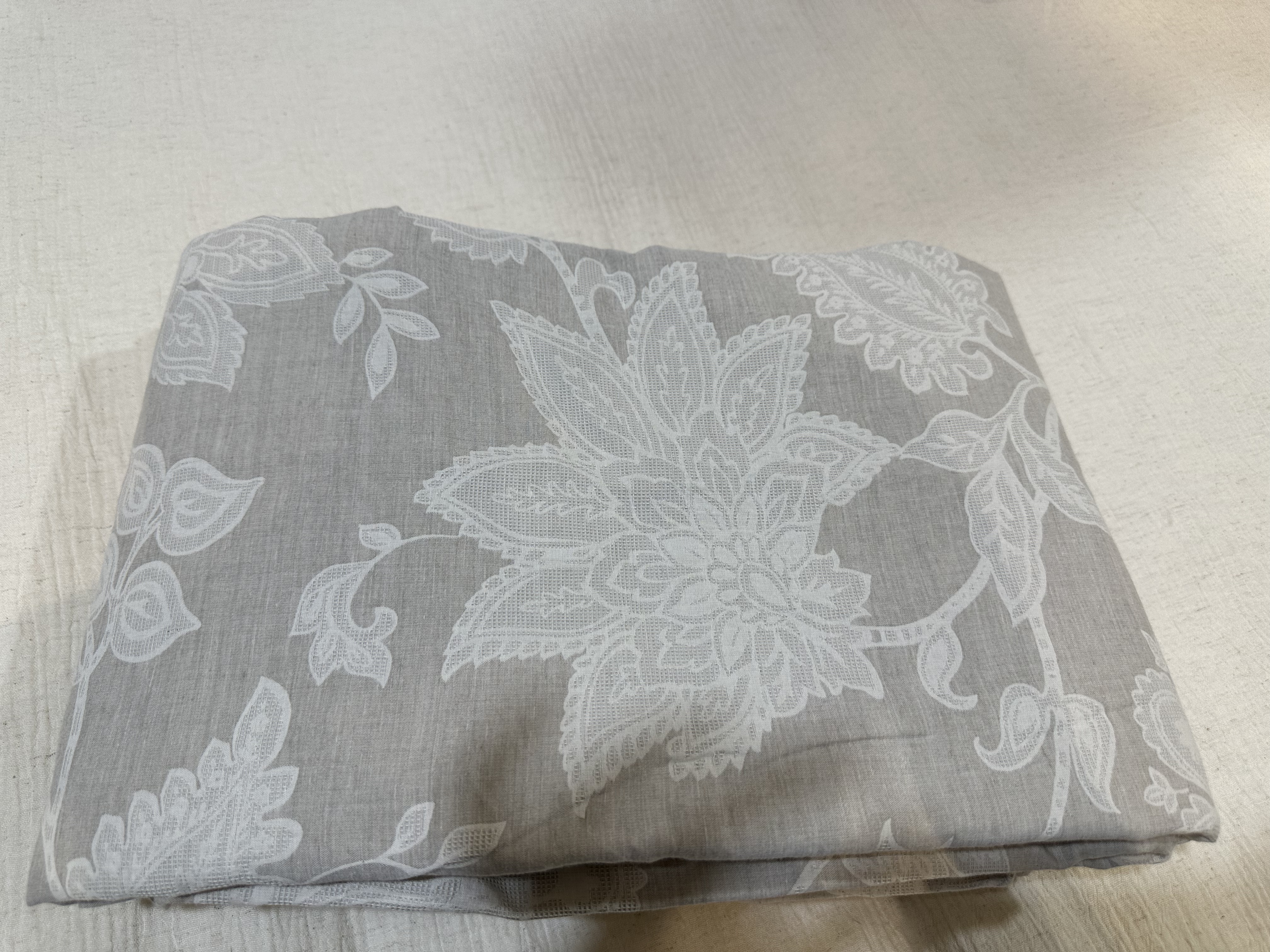 竹麻棉色织提花原生态天然色枕套被套三件套