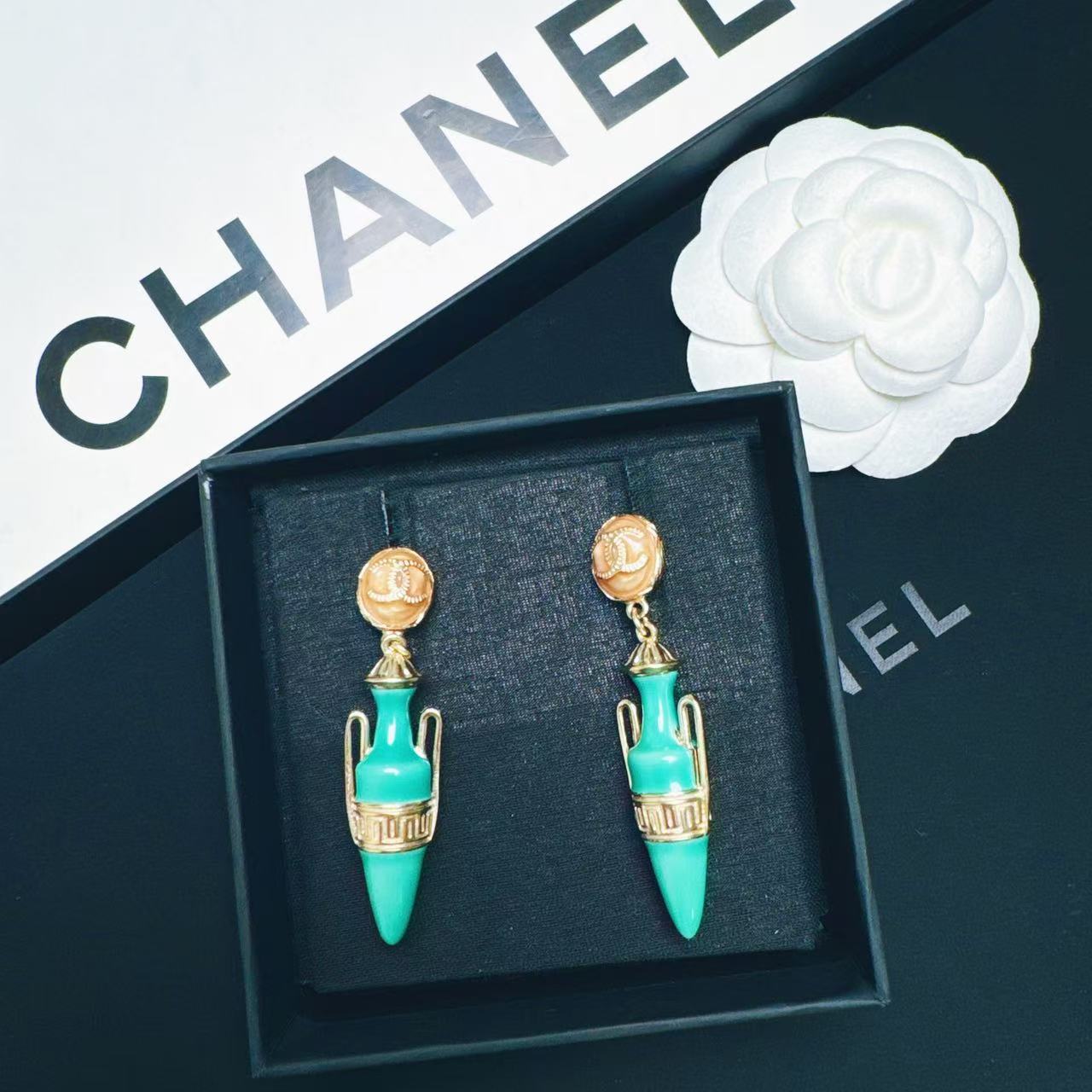 95新 Chanel/香奈儿 柚礼中古/香奈儿希腊宝瓶耳钉NC501042