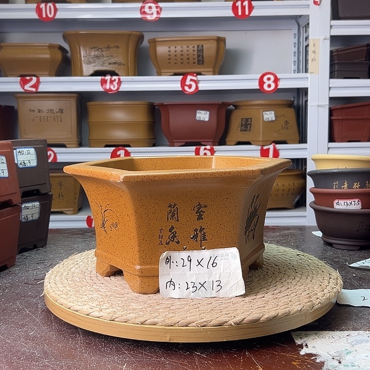 紫砂花盆蛇年大吉