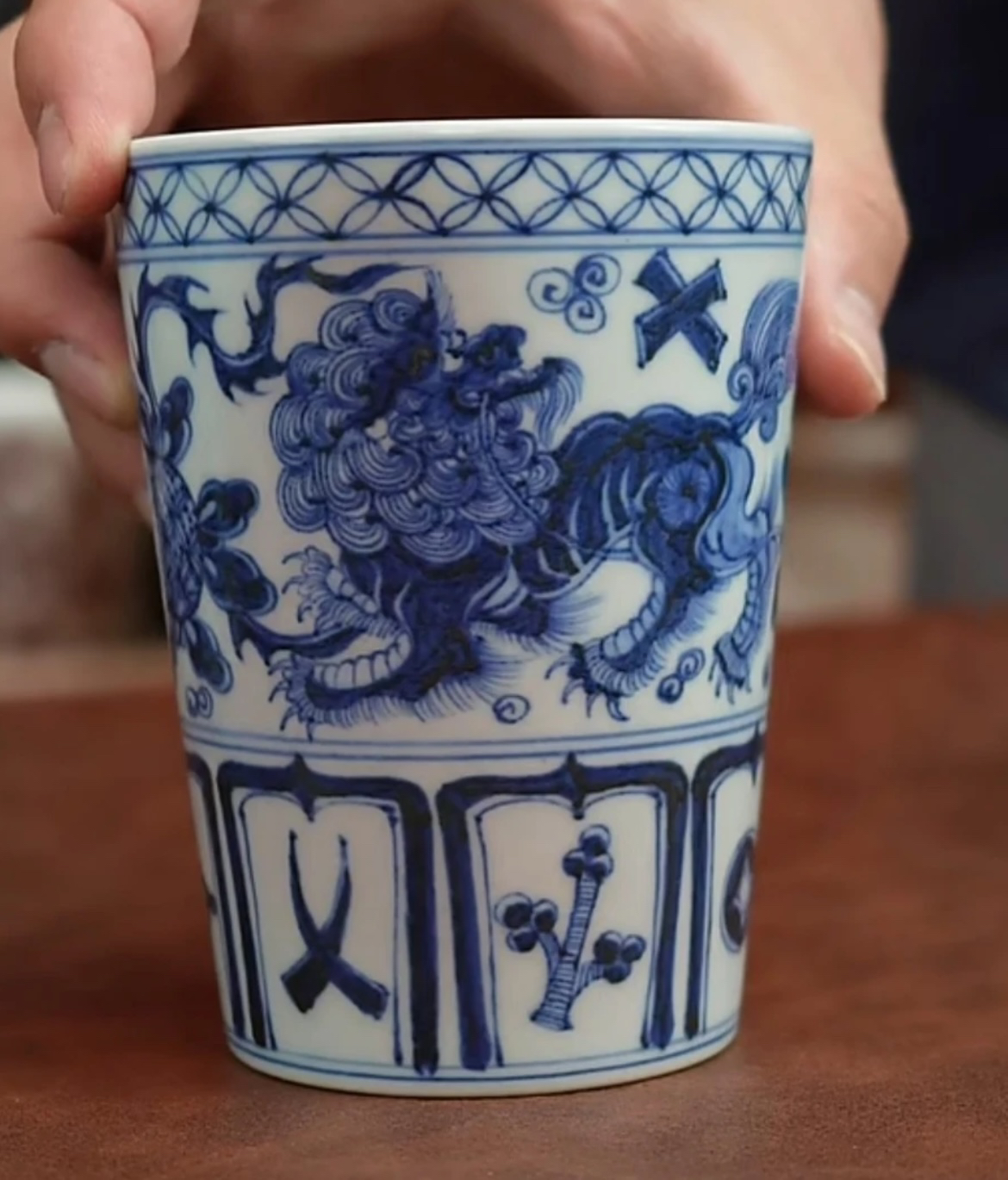 弘元堂制狮子滚绣球手工可乐杯（福利款）茶杯手绘白瓷茶具陶瓷家用